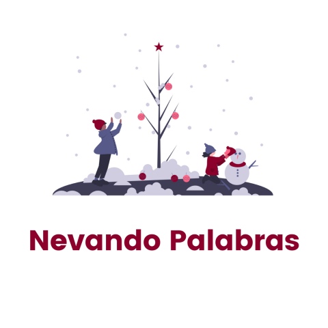 Nombre del programa con niños jugando con la nieve