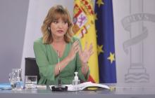 La ministra de Educación y Formación Profesional, Pilar Alegría, comparece en la rueda de prensa posterior al primer Consejo de Ministros tras la remodelación del Gobierno