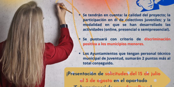 Convocatoria de Ayudas a Ayuntamientos para proyectos de Juventud