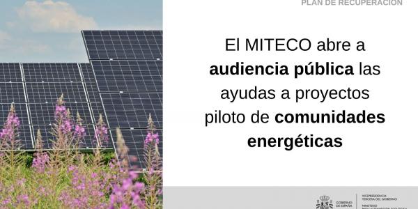  proyectos piloto comunidades energéticas