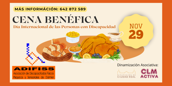 ¡Únete a la Cena Benéfica de ADIFISS en el Día Internacional de la Discapacidad!