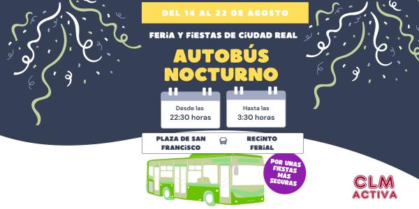 Ciudad Real refuerza la seguridad de las mujeres con paradas a demanda en los autobuses nocturnos de Feria